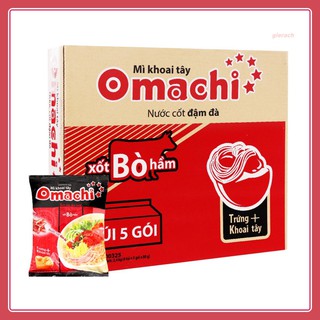Thùng 30 gói mì khoai tây Omachi xốt bò hầm 80g