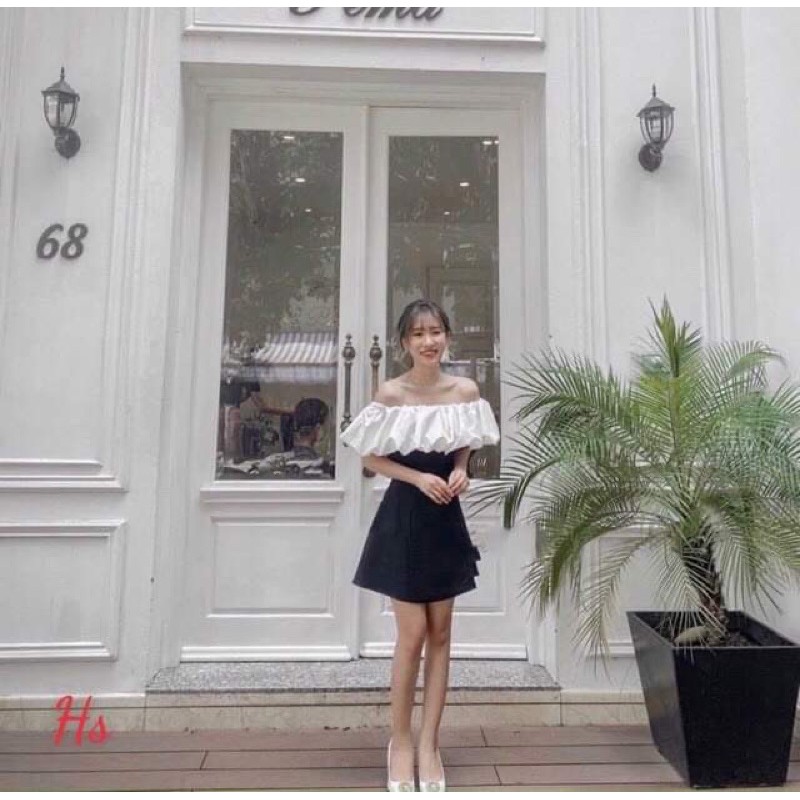 [Mã FAXANH1505 giảm 10K đơn 50K] Váy trễ vai phối phồng trắng HS59 | BigBuy360 - bigbuy360.vn