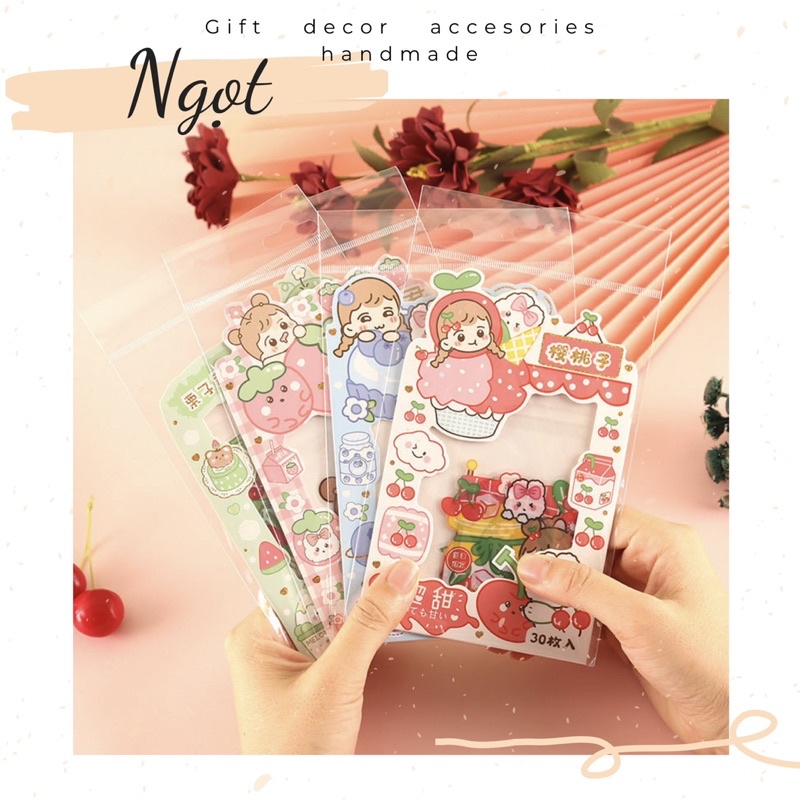 Tập 30 Hình dán Sticker Cô Gái Hoa Quả Fruit Girl