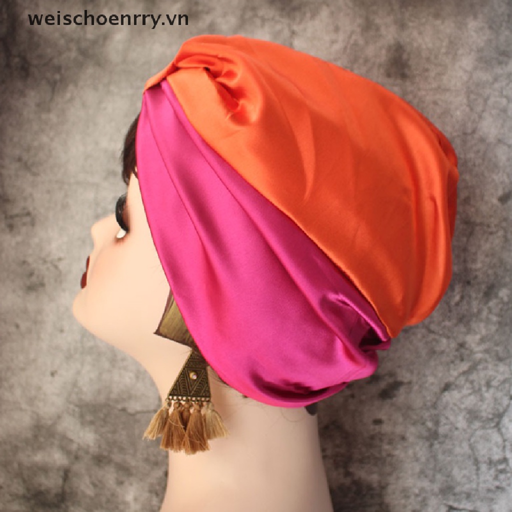 Mũ Trùm Đầu Bằng Lụa Co Giãn Chăm Sóc Tóc Khi Ngủ Cho Nữ