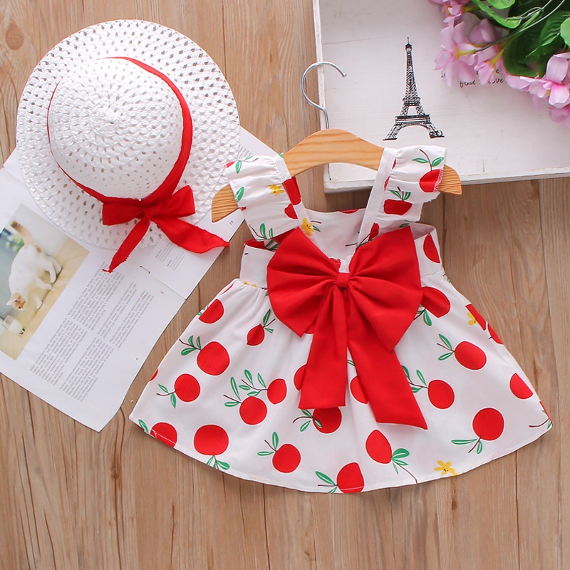 Đầm Cotton In Hình Trái Cây Thời Trang Mùa Hè Dành Cho Bé Gái 2022