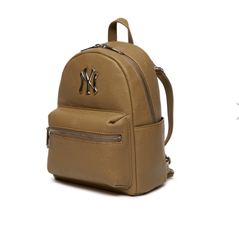 Ba lô MLB NY logo kim loại sức chứa lớn mẫu mới tiêu chuẩn phong cách Hàn Quốc thời trang thường ngày cho nam và nữ