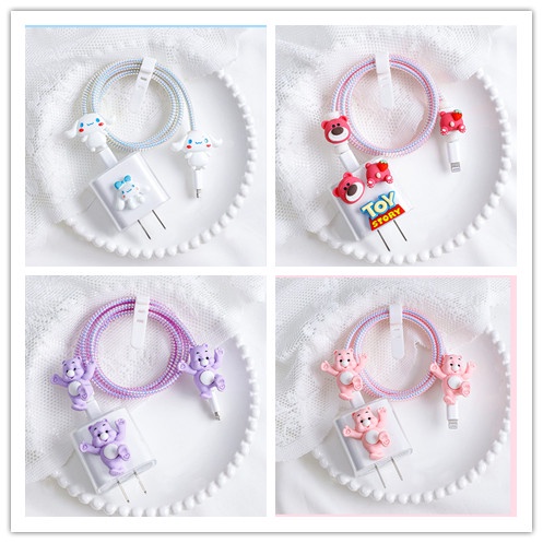 Vỏ Silicon Bảo Vệ Dây Cáp Sạc Iphone 18 / 20W Hình Phi Hành Gia Dễ Thương Ốp