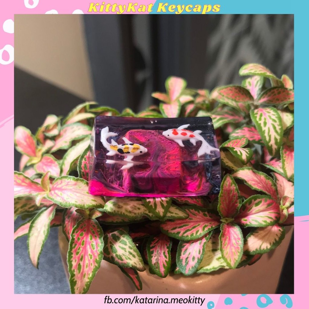 Keycap cá Koi 1,75u 🎏 nút Caps lock profile OEM ❤️ Keycaps artisan Koi fish Capslock trang trí bàn phím gaming