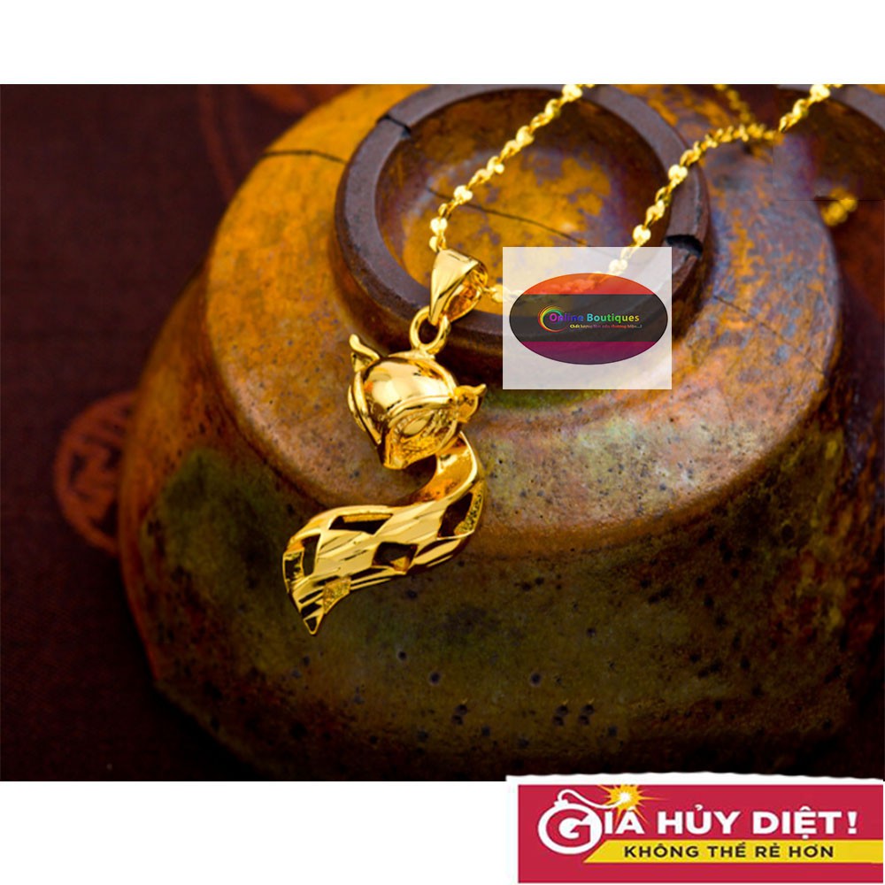 Bộ Dây Chuyền Nữ Dạng Xoắn + Mặt Dây Hồ Ly Mạ Vàng 24K Thiết Kế Sang Trong !!!