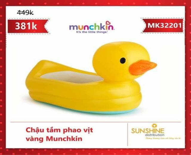 Chậu tắm phao vịt munchkin