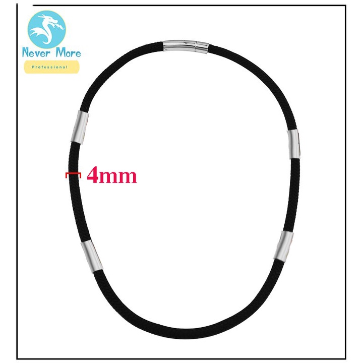 Dây chuyền Dù Thái màu đen bọc khoen inox trơn khóa gài vip - Thể hiện đẳng cấp phái mạnh