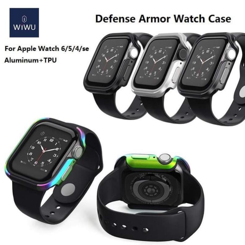 Case cho Apple Watch Series 6 / Series 5 / Series 4 / SE , ốp chống sốc viền thép cao cấp - Hàng chính hãng WIWU