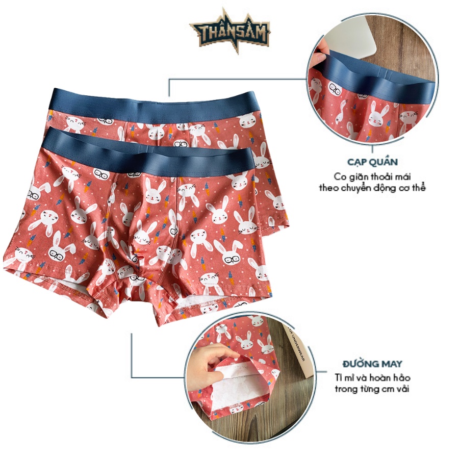 Quần Sịp Nam THẦN SẤM Chính Hãng Hoạ Tiết Thỏ Hồng Good Boy _SUPPER_RABBIT