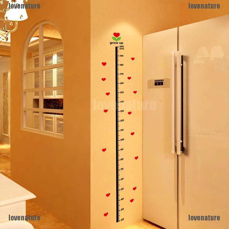 Miếng dán tường đo chiều cao hình trái tim