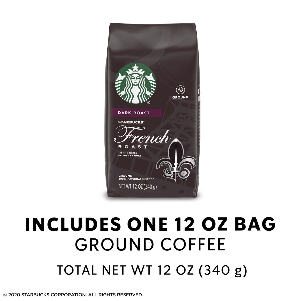 Cà phê xay Starbucks Dark Roast Ground Coffee, French Roast, 100% Arabica, 340gram | BigBuy360 - bigbuy360.vn