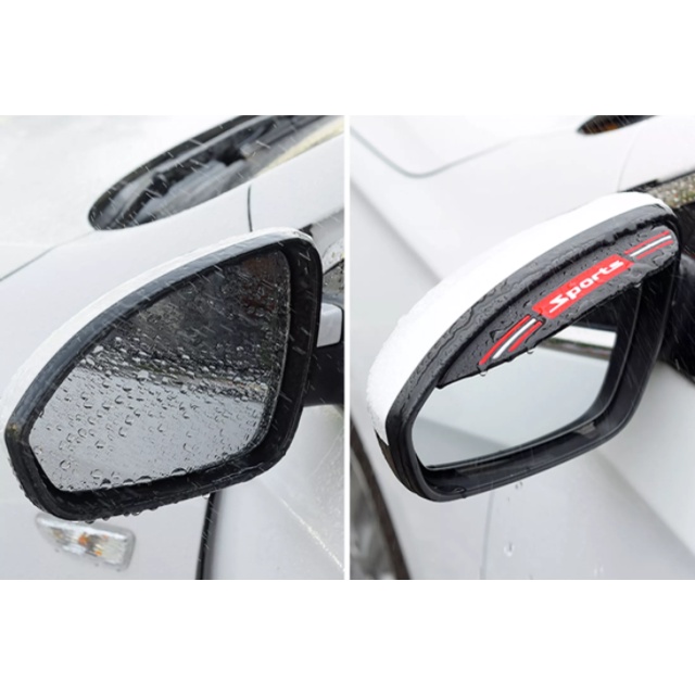 Tấm che gương chiếu hậu xe hơi màu đen có kích thước xấp xỉ 180mm * 60mm - Vè che mưa sports chống bám nước hiệu quả