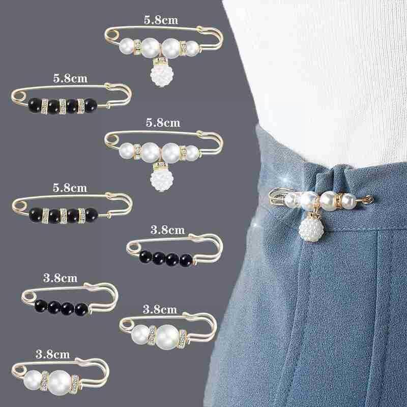 Ghim đính ngọc trai nhân tạo nhỏ màu trơn cố định thắt lưng quần áo cho nữ tùy chọn số lượng và kiểu dáng