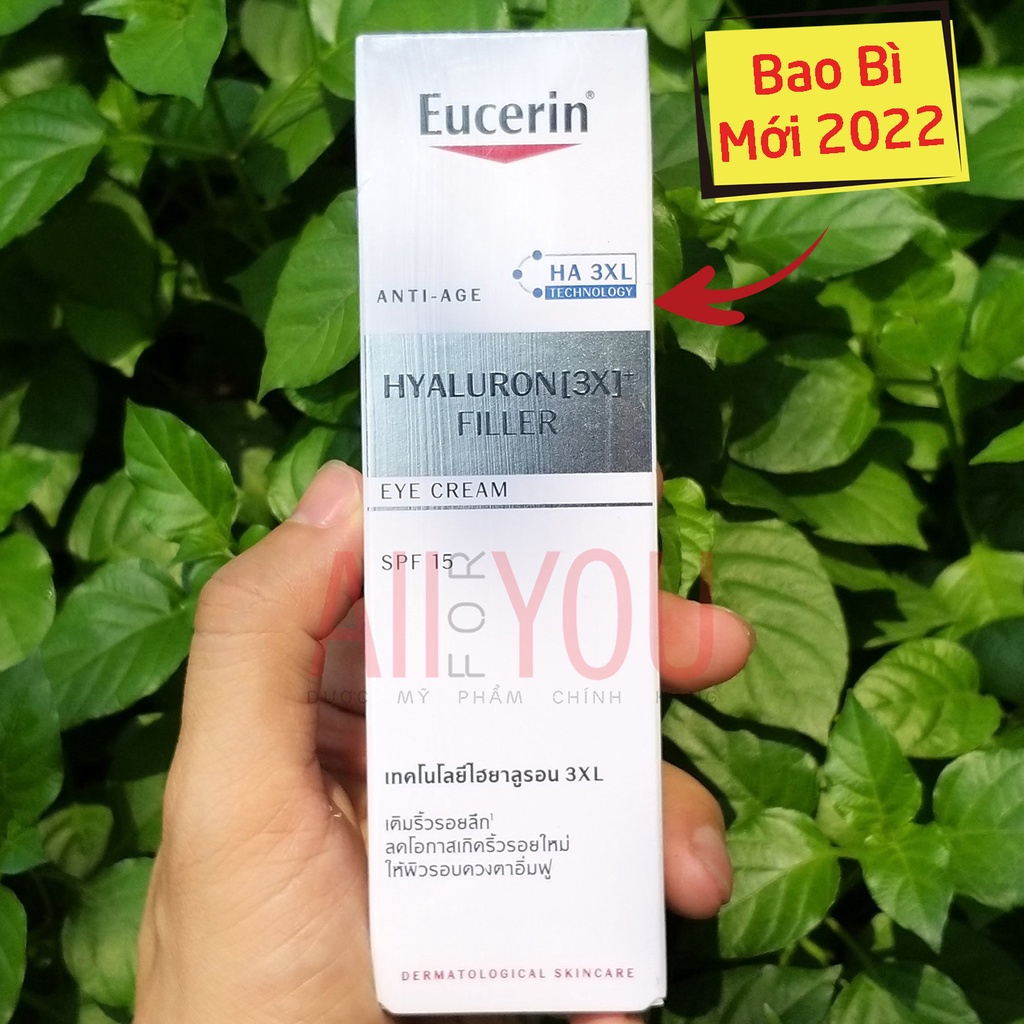 [TEM CTY] [MẪU MỚI] EUCERIN Hyaluron [3X]+ Filler Eye Cream SPF15 15mL - Kem Dưỡng Ngăn Ngừa Lão Hóa Vùng Mắt.