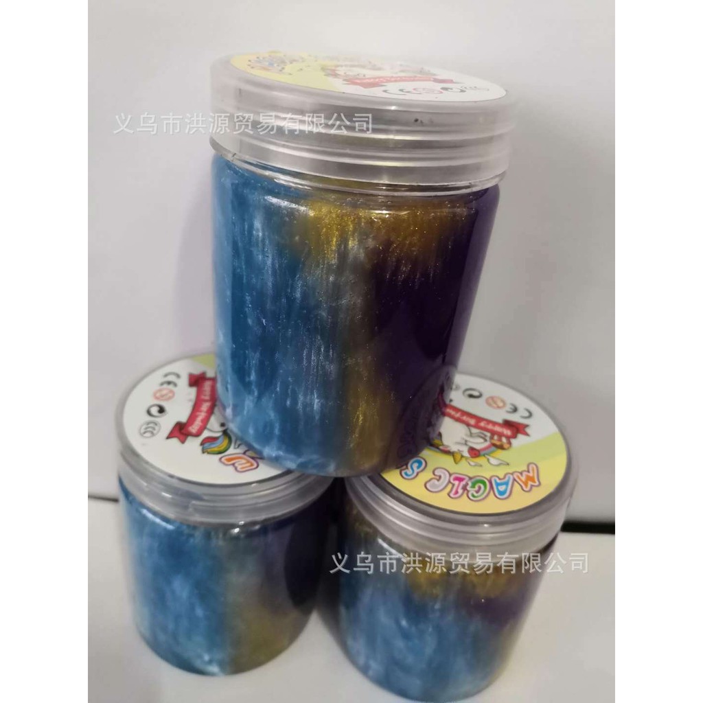 SLIME hộp hình trụ GALAXY XANH TÍM PHỐI MÀU cực đẹp thiết kế độc đáo ấn tượng không dính tay