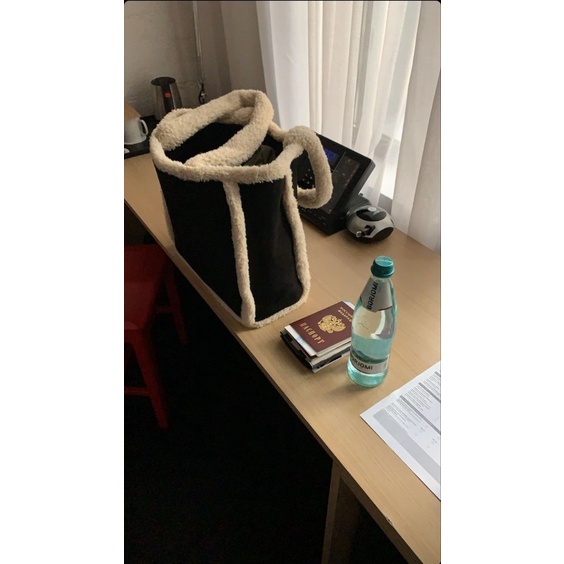 Túi tote canvas phối lông cừu cao cấp SANDY