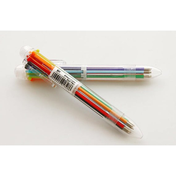 Bút bi 6 ngòi 6 màu ngòi viết 0.7mm tiện dụng cho học sinh, sinh viên, văn phòng, viết bi nhiều màu 6 trong 1 độc đáo