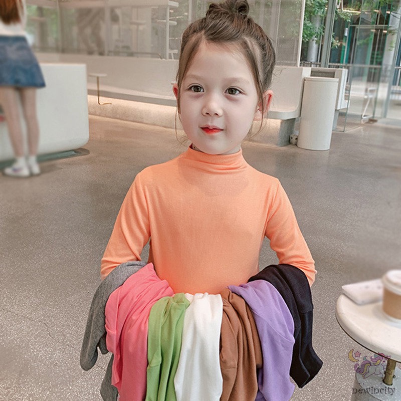 Áo thun tay dài chất liệu cotton mềm mại phong cách Hàn Quốc cho bé gái