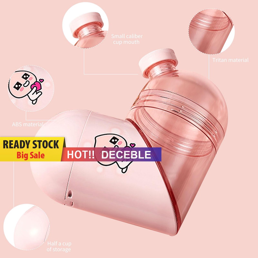 Bình Nước Thể Thao Hình Trái Tim Dạng Xoay Tiện Lợi Khi Đi Du Lịch