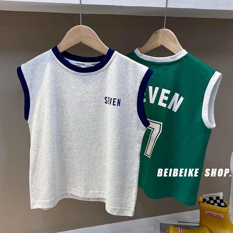 Hàng Mới Về Áo Thun Bóng Rổ Cotton Mỏng Sát Nách Phong Cách Nhật Bản Thời Trang Mùa Hè Mới 2022 Cho Bé Trai