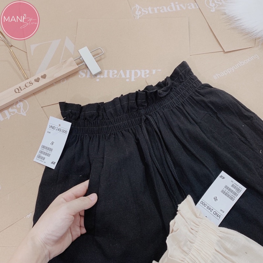 Quần short nữ mặc nhà, quần sooc đùi nữ chất đũi ống rộng cạp chun dây rút siêu mềm siêu mịn siêu mát | BigBuy360 - bigbuy360.vn