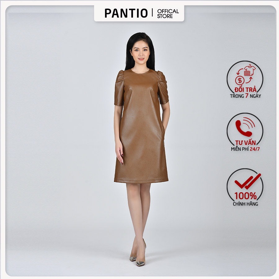 Đầm dạo phố chất liệu da dáng chữ A  FDP52699- PANTIO