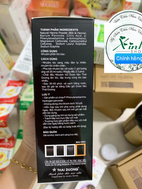Nhuộm tóc thái dương màu đen truyền thống  và bán lẻ 1 gói