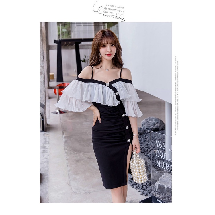 ĐẦM BODY BẸT VAI PHỐI BÈO SANG CHẢNH _ Hàng Nhập Cao Cấp