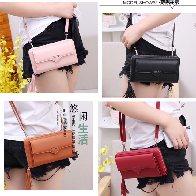 Ví cầm tay kiêm đeo chéo FY móc tua rua phong cách Hàn Quốc | BigBuy360 - bigbuy360.vn