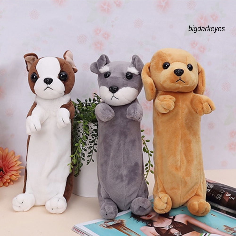 Nyt- Túi Đựng Bút / Đồ Trang Điểm Hình Chú Chó Hoạt Hình 3D Bằng Lông Nhung