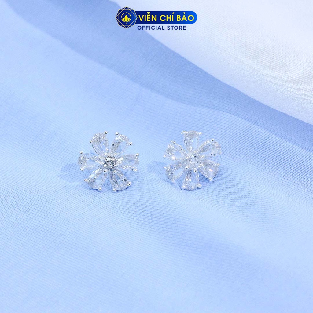 Bông tai bạc nữ hoa 6 cánh chất liệu bạc S925 thời trang phụ kiện trang sức nữ Viễn Chí Bảo B400400x
