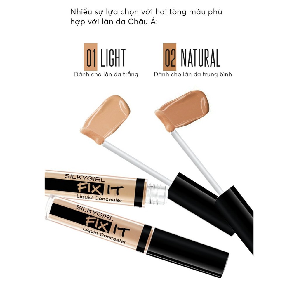 Kem Che Khuyết Điểm Dạng Lỏng Silkygirl Fix It Concealer Liqiud 2ml