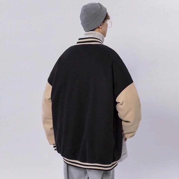 Áo Khoác Bomber Nỉ Bông Nút Bấm BAD BOY F Form Rộng Unisex Nam Nữ Couple Ulzzang NUPAKACHI | WebRaoVat - webraovat.net.vn