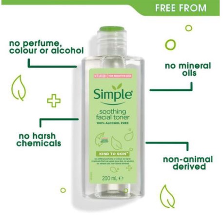 Nước tẩy trang Simple Micellar làm sạch trang điểm vượt trội - không chứa cồn gây khô rát 200ml [CHÍNH HÃNG ĐỘC QUYỀN]