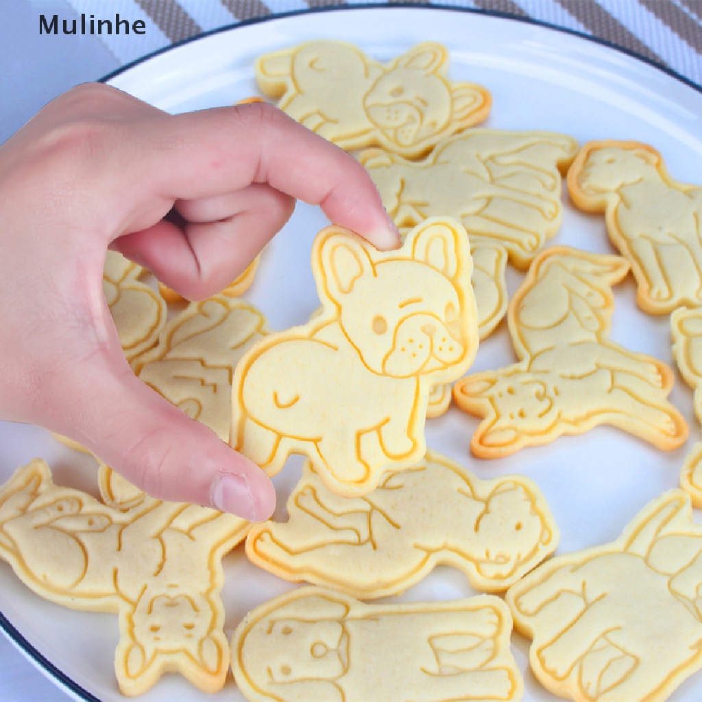 Bộ 6 Khuôn Cắt Bánh Quy Hình Chó Mèo 3D DIY