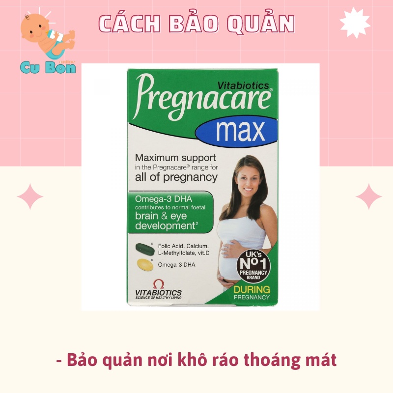 Vitamin tổng hợp cho bà bầu Pregnacare Max 84 viên của Anh Quốc bổ sung dinh dưỡng cho bà bầu và mẹ sau sinh