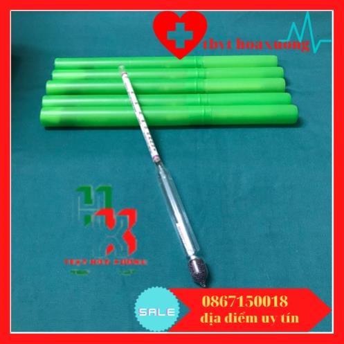 Hộp 10 Cái Dụng Cụ Đo Nồng Độ Cồn - Nhiệt Kế Đo Nồng Độ Rượu - Cồn Kế [0-100 Độ]