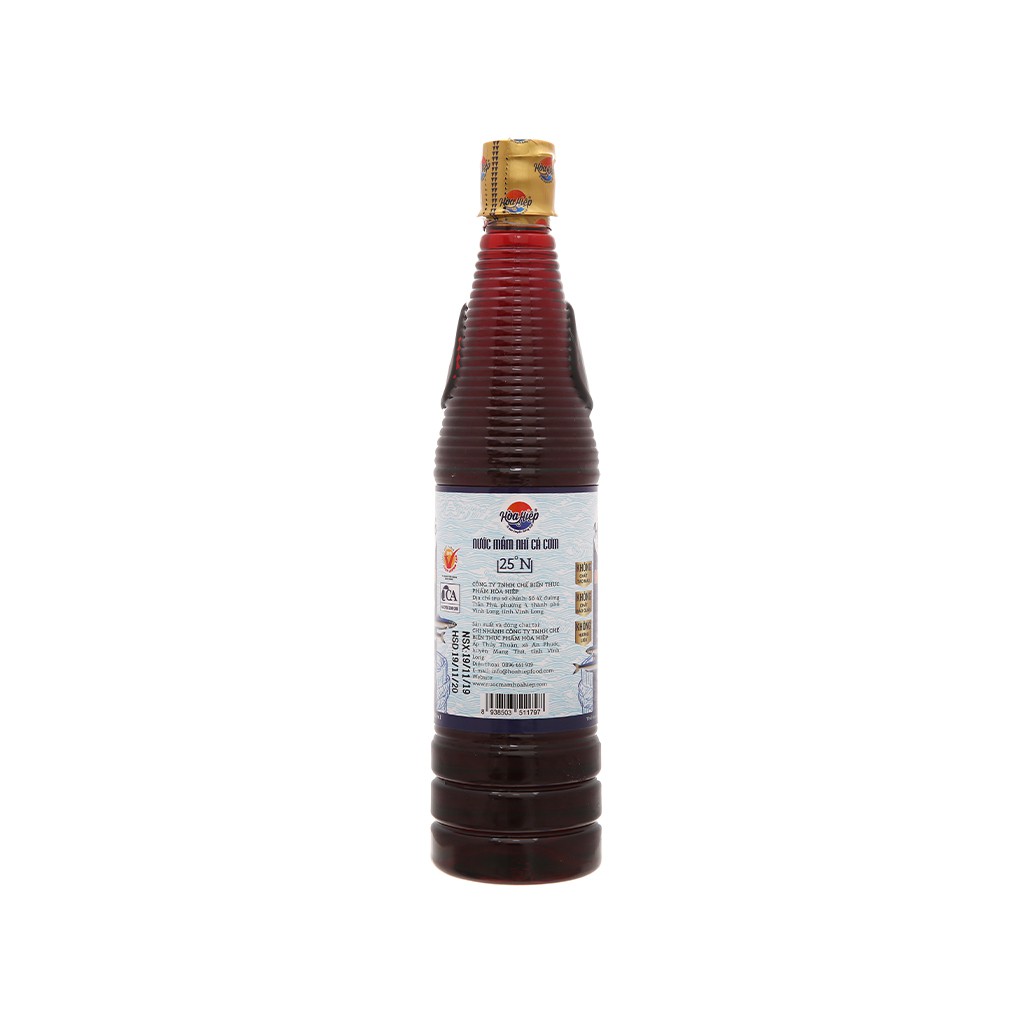 Nước mắm nhĩ cá cơm Hòa Hiệp 25 độ đạm chai 750ml