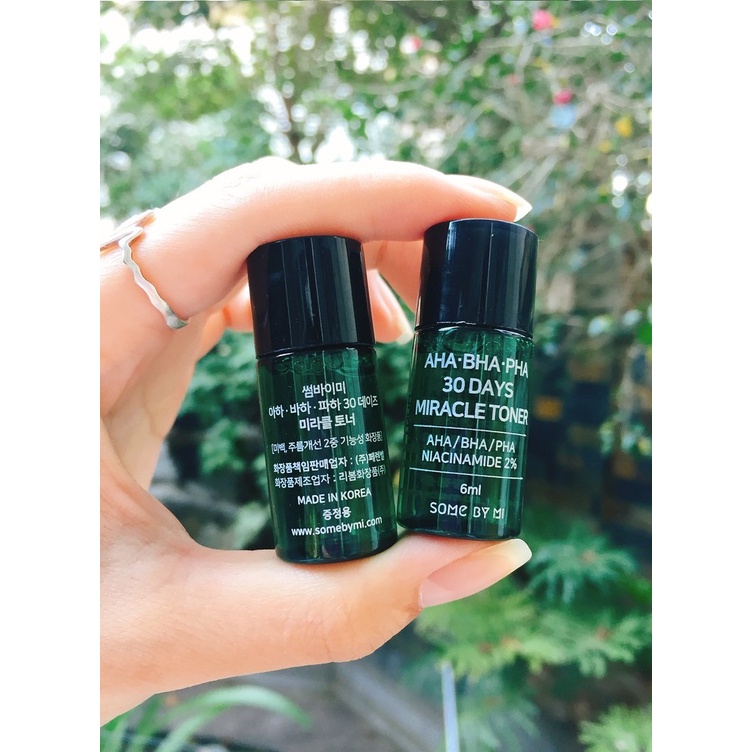 Combo 2 chai Nước hoa hồng giảm mụn Some By Mi AHA BHA PHA 30 Days Miracle Mini 6ml x 2