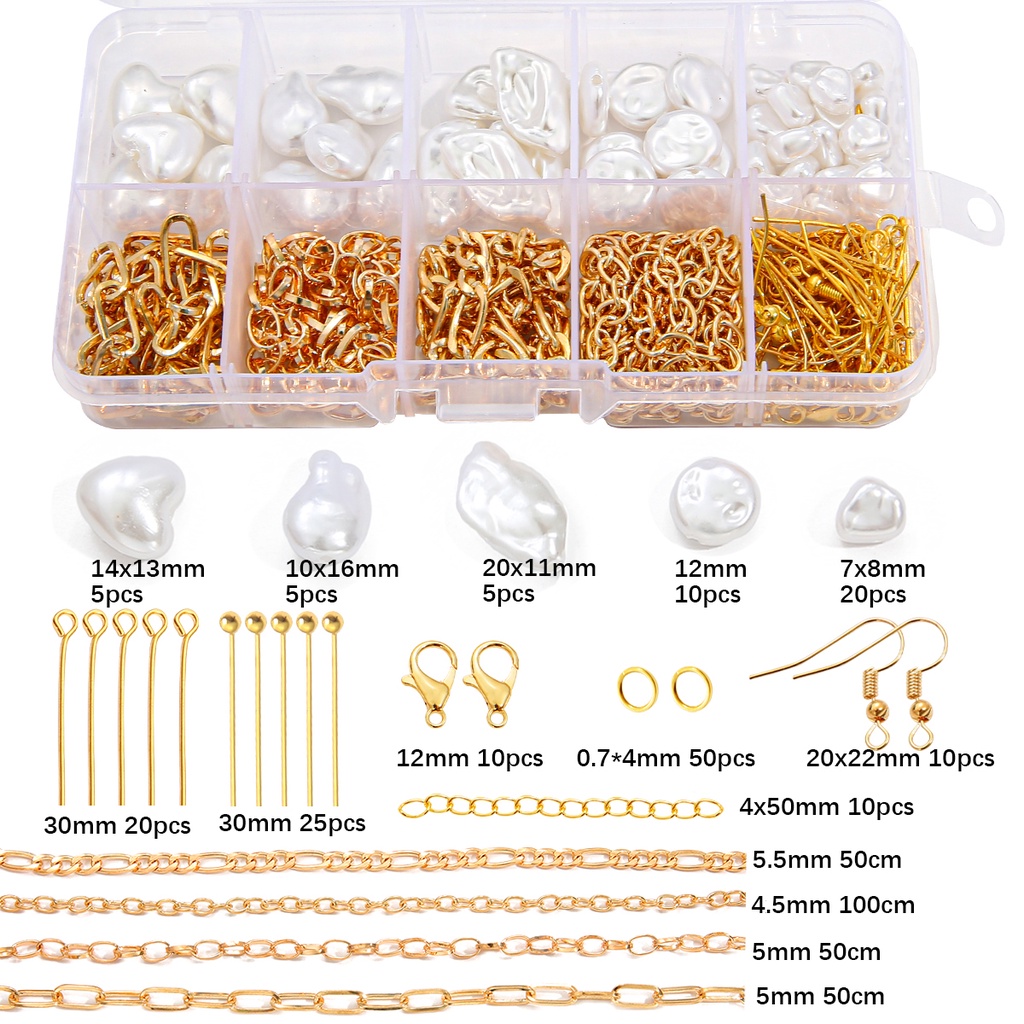 Set phụ kiện hạt xỏ Beadia từ ABS kích thước và kiểu dáng tùy chọn dùng làm trang sức DIY