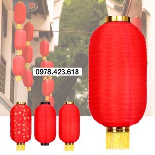 Combo 10 đèn trụ 40cm miệng vàng: 5 đỏ và 5 xanh dương