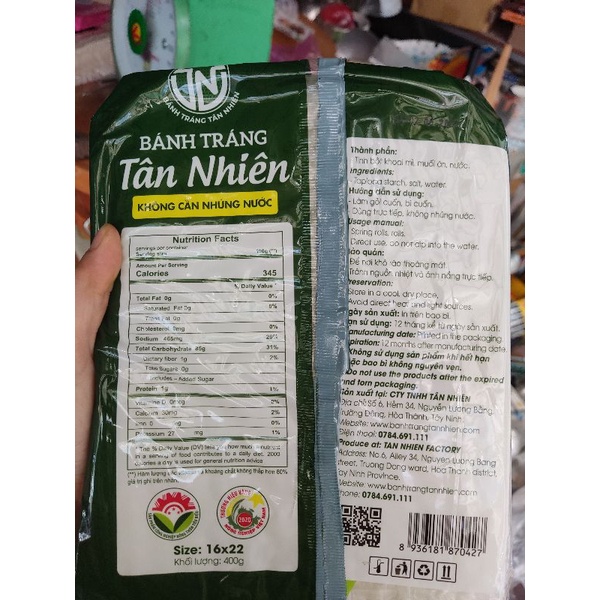 Bánh tráng vuông dẻo không nhúng nước Tân Nhiên