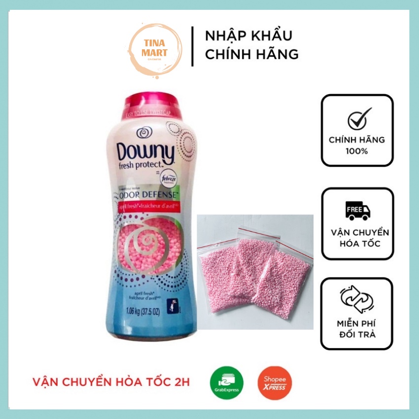 Hạt  xả thơm và mềm vải Downy Fresh Protect chính hãng Mỹ- Tách lẻ 30g, 50g và 100g