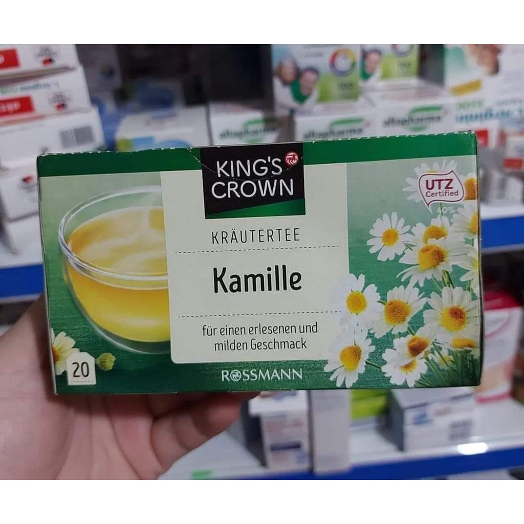 Trà hoa cúc King Crown- dạng trà nhúng - Vừa thơm vừa thanh nhiệt, giải độc và tiêu hoá tốt, ngủ ngon hộp 20 gói nhúng