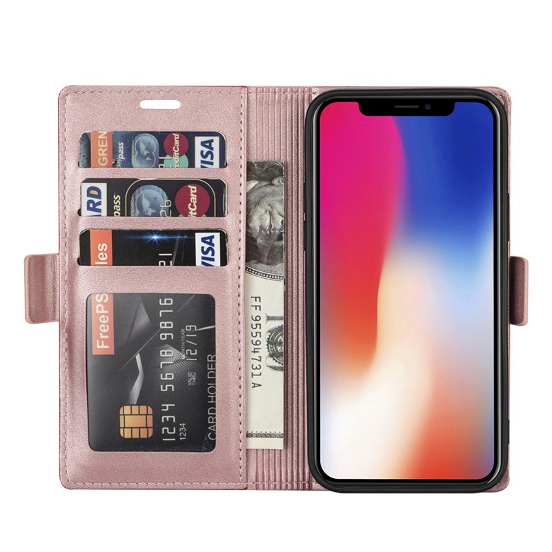 Vỏ Bao Da Pu Điện Thoại Nắp Lật Nam Châm Kiêm Ví Đựng Thẻ Có Thể Làm Giá Đỡ Cho Iphone 6 Plus 7 Plus 8 Plus Xr Xs Max X 6s Plus Ốp