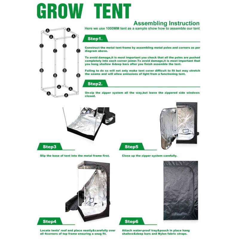 Lều trồng cây 240*120*200 cm, Nhà trồng nấm, Vải 600D phản quang, Grow tent