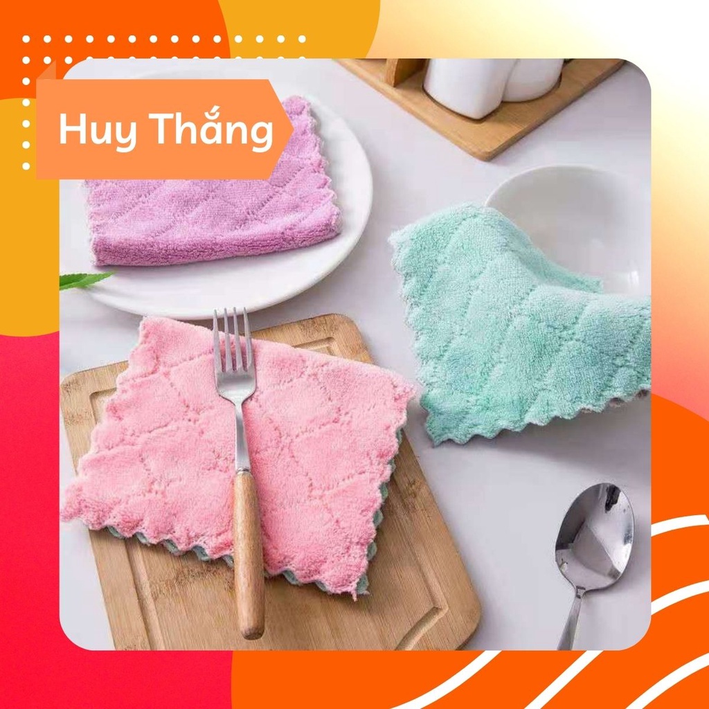 [GIÁ HỦY DIỆT ] Khăn Lau Bếp 2 Mặt, Đa Năng - Lau Bát, Lau Cốc, Lau Chén Siêu Thấm Hút - Huy Thắng Shop