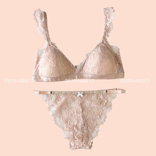 Áo Lót Bralette Ren Mặc Bầu Cánh Tiên Cao Cấp 2 Màu Đen, Da Thiết Kế Cao Cấp