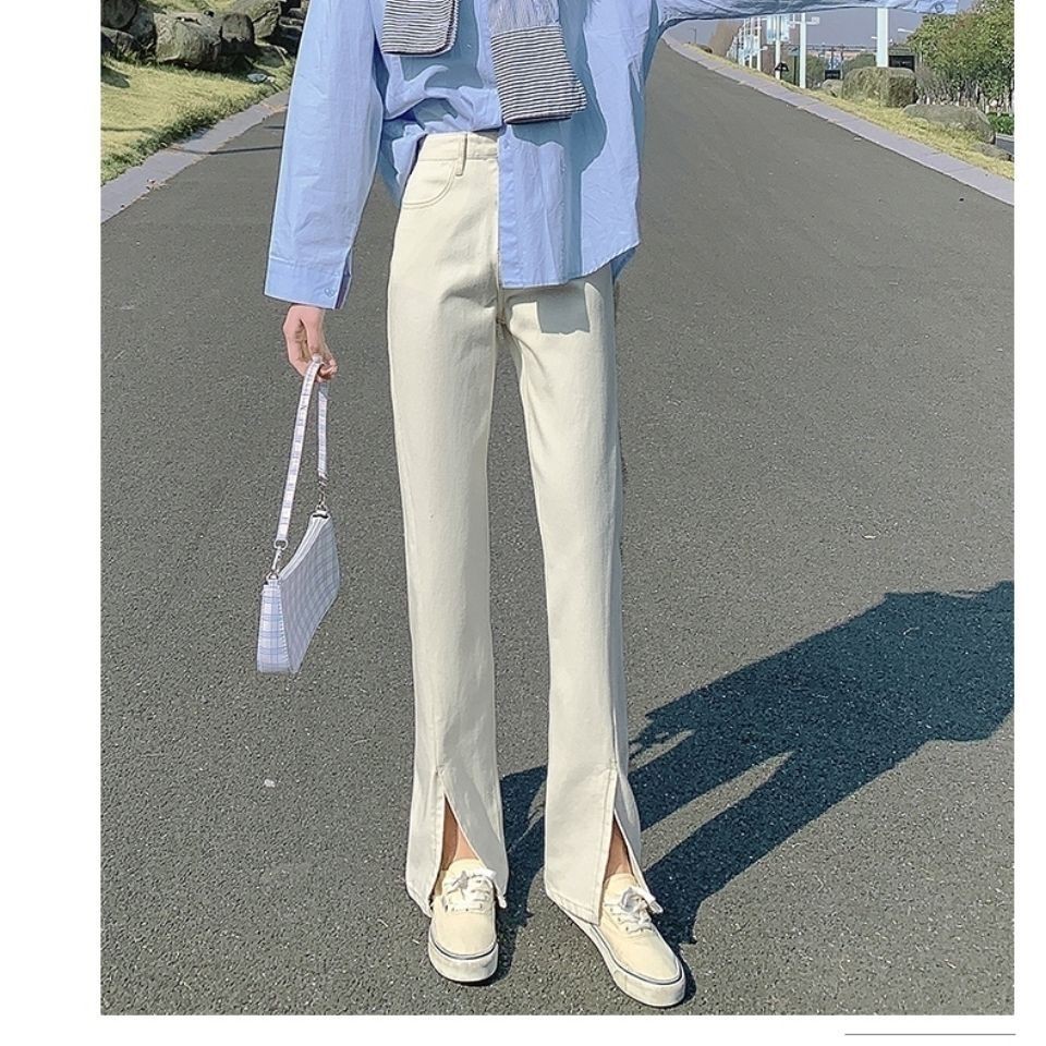 OFF-WHITE Quần Jeans Dài Ống Rộng Xẻ Tà Thời Trang 2021 Cho Nữ | BigBuy360 - bigbuy360.vn