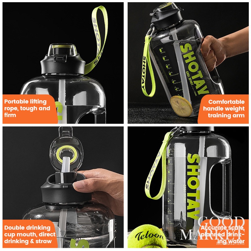 Bình Nước Thể Thao 1.7L / 2.5L / 3.8L / 1.7L Chất Lượng / bình nước tập gym / bình nước có ống hút / bình nước 2 lít / bình nước trong suốt / bình đựng nước